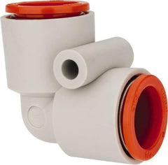 SMC PNEUMATICS - 1/2" OD, Brass/Polybutylene Push-to-Connect Union Elbow - 145 Max psi - Exact Tool & Supply