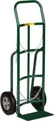 Little Giant - 800 Lb Capacity 47" OAH Cylinder Hand Truck - 8 x 14" Base Plate, Continuous Handle, Steel, Solid Rubber Wheels - Exact Tool & Supply