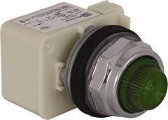 Schneider Electric - 120 V Green Lens Incandescent Pilot Light - Round Lens, Screw Clamp Connector - Exact Tool & Supply