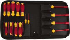 Wiha - 15 Piece 1/4 to 1/2" Insulated Nutdriver Set - Cushion Grip Handle - Exact Tool & Supply
