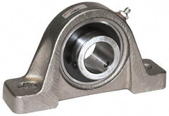 Browning - 1-3/16" ID, 6-3/16" OAL x 3-9/32" OAH Pillow Block - 2,567 Lb Static Cap, 4,381 Lb Dyn Cap, 4-5/8" Btw Mnt Hole Ctrs, 1-11/16" Base-to-Ctr Ht, Cast Iron - Exact Tool & Supply