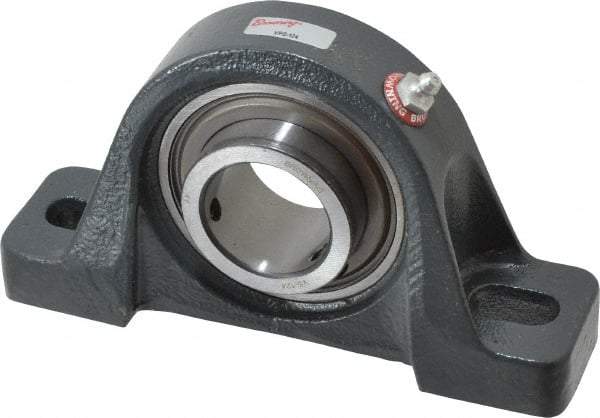 Browning - 1-1/2" ID, 7-1/8" OAL x 4" OAH Pillow Block - 4,467 Lb Static Cap, 7,340 Lb Dyn Cap, 5-3/8" Btw Mnt Hole Ctrs, 2" Base-to-Ctr Ht, Cast Iron - Exact Tool & Supply