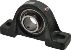 Browning - 1-3/16" ID, 6-3/16" OAL x 3-9/32" OAH Pillow Block - 2,567 Lb Static Cap, 4,381 Lb Dyn Cap, 4-23/32" Btw Mnt Hole Ctrs, 1-11/16" Base-to-Ctr Ht, Cast Iron - Exact Tool & Supply