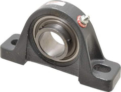 Browning - 1-7/16" ID, 6-3/4" OAL x 3-11/16" OAH Pillow Block - 3,493 Lb Static Cap, 5,782 Lb Dyn Cap, 5" Btw Mnt Hole Ctrs, 1-7/8" Base-to-Ctr Ht, Cast Iron - Exact Tool & Supply