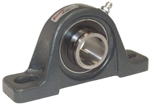 Browning - 1-3/16" ID, 6-3/16" OAL x 3-5/32" OAH Pillow Block - 2,567 Lb Static Cap, 4,381 Lb Dyn Cap, 4-5/8" Btw Mnt Hole Ctrs, 1-9/16" Base-to-Ctr Ht, Cast Iron - Exact Tool & Supply