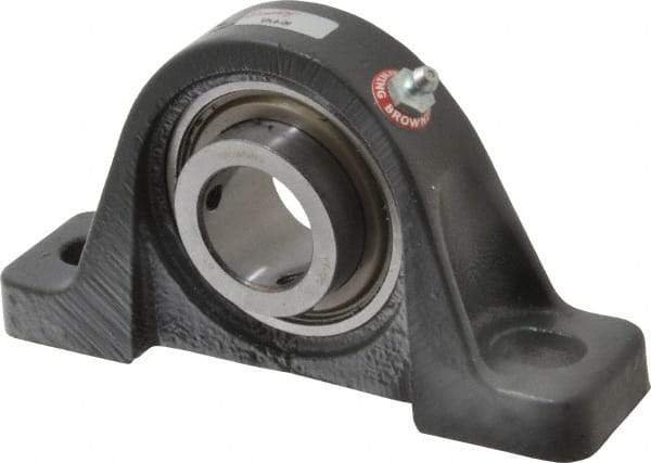 Browning - 1-1/4" ID, 6-3/4" OAL x 3-5/8" OAH Pillow Block - 3,493 Lb Static Cap, 5,782 Lb Dyn Cap, 5" Btw Mnt Hole Ctrs, 1-13/16" Base-to-Ctr Ht, Cast Iron - Exact Tool & Supply