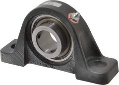 Browning - 1-1/4" ID, 6-3/4" OAL x 3-5/8" OAH Pillow Block - 3,493 Lb Static Cap, 5,782 Lb Dyn Cap, 5" Btw Mnt Hole Ctrs, 1-13/16" Base-to-Ctr Ht, Cast Iron - Exact Tool & Supply