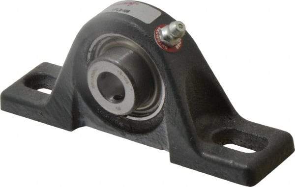 Browning - 1/2" ID, 4-7/8" OAL x 2-3/32" OAH Pillow Block - 1,444 Lb Static Cap, 2,611 Lb Dyn Cap, 3-5/8" Btw Mnt Hole Ctrs, 1-1/16" Base-to-Ctr Ht, Cast Iron - Exact Tool & Supply