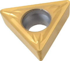 Seco - TCMT32.52 MF2 Grade CP500 Carbide Turning Insert - TiAlN/TiN Finish, 60° Triangle, 3/8" Inscr Circle, 5/32" Thick, 1/32" Corner Radius - Exact Tool & Supply