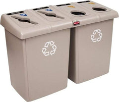 Rubbermaid - 92 Gal Beige Rectangle Recycling Container - Plastic, 902mm High x 1346.2mm Long x 24" Wide - Exact Tool & Supply