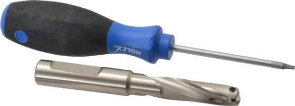 Guhring - 0.433 to 0.452" Diam, 36.6mm Max Depth, 1/2" Shank Diam, 54mm Flute, Replaceable Tip Drill - HT 800 WP Insert, Series 4107 - Exact Tool & Supply