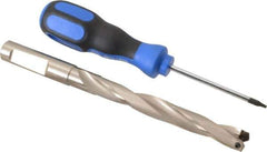 Guhring - 12 to 12.49mm Diam, 89.7mm Max Depth, 1/2" Shank Diam, 109mm Flute, 156mm OAL, Replaceable Tip Drill - HT 800 WP Insert, Series 4109 - Exact Tool & Supply