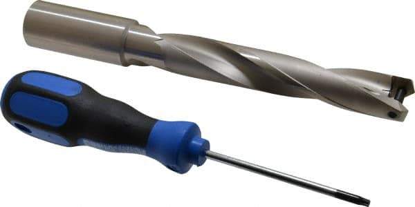 Guhring - 21.99mm Diam, 114.1mm Max Depth, 25mm Shank Diam, 207mm OAL, Replaceable Tip Drill - HT 800 WP Insert, Series 4108 - Exact Tool & Supply