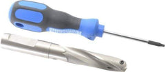 Guhring - 0.61 to 0.63" Diam, 50.9mm Max Depth, 5/8" Shank Diam, 75mm Flute, Replaceable Tip Drill - HT 800 WP Insert, Series 4107 - Exact Tool & Supply