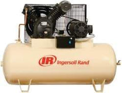 Ingersoll-Rand - 10 hp, 120 Gal Stationary Electric Horizontal Screw Air Compressor - Three Phase, 175 Max psi, 35 CFM, 230 Volt - Exact Tool & Supply