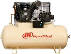 Ingersoll-Rand - 10 hp, 120 Gal Stationary Electric Horizontal Screw Air Compressor - Three Phase, 175 Max psi, 35 CFM, 460 Volt - Exact Tool & Supply