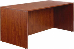 ALERA - Woodgrain Laminate Desk Shell - 65" Wide x 29-1/2" Deep x 29-5/8" High, Medium Cherry - Exact Tool & Supply