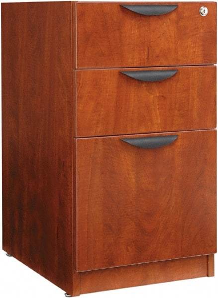 ALERA - 15-5/8" Wide x 28-1/2" High x 28-1/2" Deep, 3 Drawer Full Pedestal - Woodgrain Laminate, Cherry - Exact Tool & Supply