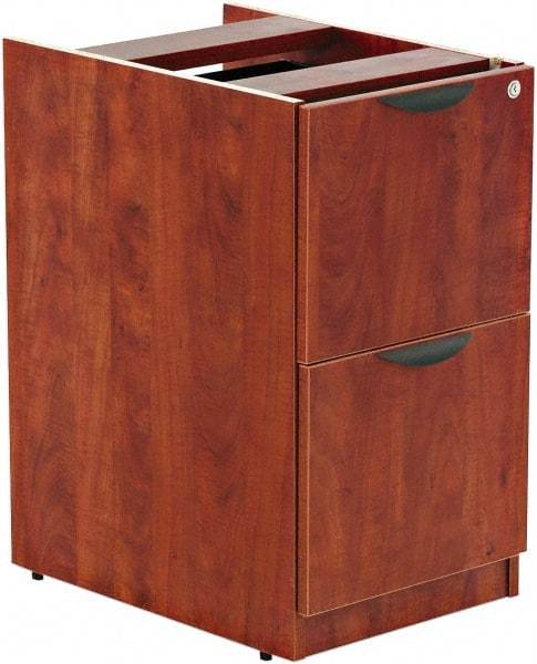 ALERA - 15-5/8" Wide x 28-1/2" High x 28-1/2" Deep, 2 Drawer Full Pedestal - Woodgrain Laminate, Medium Cherry - Exact Tool & Supply