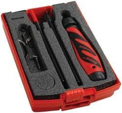 Shaviv - 11 Piece High Speed Steel Blade Hand Deburring Tool Set - B, C Blade Holder, B10, B11, B20, B30, B60, B70;C40 Blades, For Straight Edge, Hole Edge, Hole Inner Surface, Flat Surface - Exact Tool & Supply