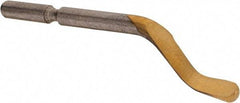 Shaviv - Left-Handed High Speed Steel Deburring Swivel Blade - Hooked Blade Cross Section, Use on Hole Edge & Straight Edge Surfaces - Exact Tool & Supply