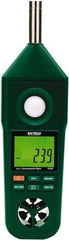 Extech - -148 to 2,372°F, 10 to 95% Humidity Range, Thermo-Hygrometer, Anemometer and Light-Sound Meter - 4% Relative Humidity Accuracy - Exact Tool & Supply