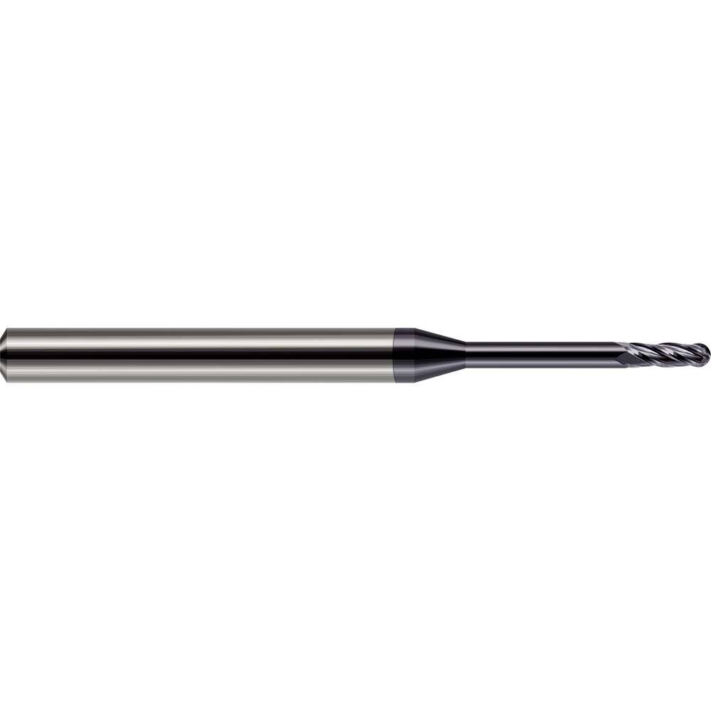 Harvey Tool - 0.04" Diam, 0.12" LOC, 4 Flute Solid Carbide Ball End Mill - Exact Tool & Supply
