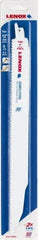 Lenox - 12" Long x 7/8" Thick, Bi-Metal Reciprocating Saw Blade - Straight Profile, 6 TPI, Toothed Edge - Exact Tool & Supply