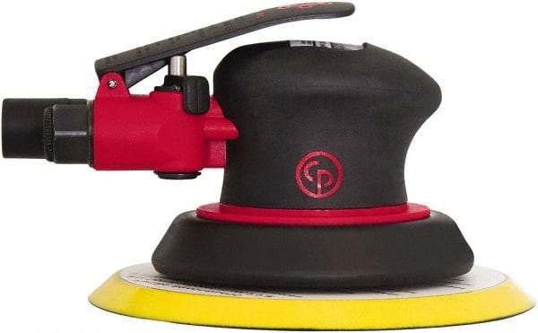 Chicago Pneumatic - 12,000 OPM, 8 CFM Air Consumption, Palm Air Orbital Sander - Round Pad, 1/4" Inlet - Exact Tool & Supply