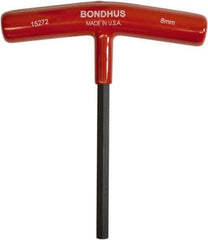 Bondhus - 8mm Hex, T-Handle Cushion Grip, Hex Key - 152mm OAL, Metric System of Measurement - Exact Tool & Supply