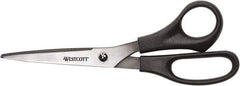 Westcott - 3-19/64" LOC, 8" OAL Stainless Steel Standard Standard - Plastic Straight Handle, For General Purpose Use - Exact Tool & Supply