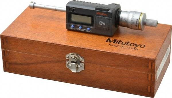 Mitutoyo - 0.425" to 0.5", IP65, TiN Finish, Electronic Inside Micrometer - 0.00005" Resolution, 0.0001" Accuracy - Exact Tool & Supply