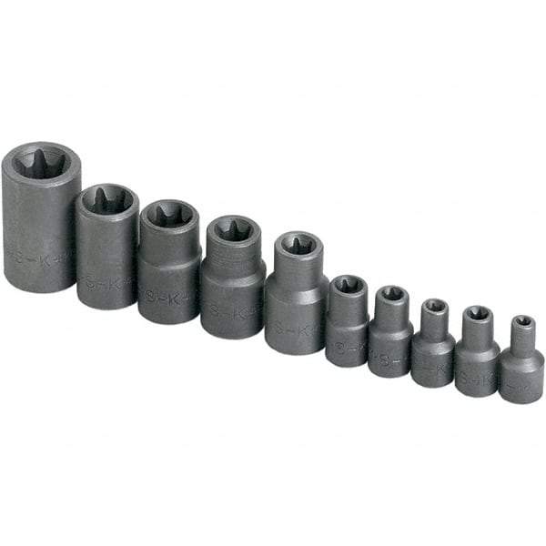 SK - 1/4" Drive Standard Socket Set - E4 to E18 Torx, Torx Measurement Standard - Exact Tool & Supply