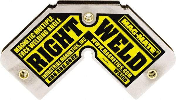 Mag-Mate - 4-3/4" Wide x 9/16" Deep x 2-3/4" High Ceramic Magnetic Welding & Fabrication Square - 40 Lb Average Pull Force - Exact Tool & Supply