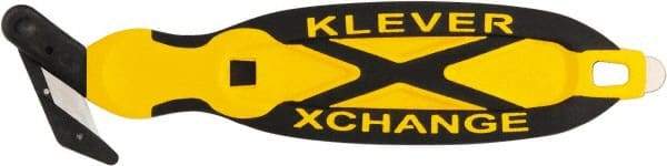 Klever Innovations - Recessed/Hook Blade Film Cutter - 1-1/4" Blade, Plastic with Rubber Grip Handle, 1 Blade Included - Exact Tool & Supply