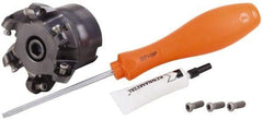 Kennametal - 2-1/2" Cut Diam, 6.35mm Max Depth, 3/4" Arbor Hole, 6 Inserts, RP.T 43.. Insert Style, Indexable Copy Face Mill - KSRM Cutter Style, 27,300 Max RPM, 50mm High, Series KSRM - Exact Tool & Supply