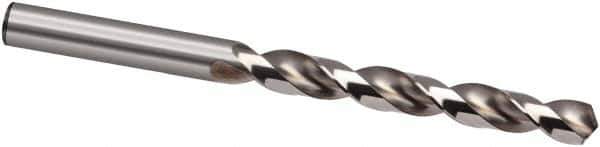 Guhring - 1.55mm 130° High Speed Steel Jobber Drill - Bright Finish, Right Hand Cut, Spiral Flute, 43mm OAL, Cone Relief Point - Exact Tool & Supply