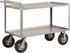 Little Giant - 1,500 Lb Capacity, 30" Wide x 54" Long x 38-1/2" High Shelf Cart - 2 Shelf, Steel, 2 Rigid/2 Swivel Casters - Exact Tool & Supply