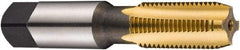 DORMER - 1/4-18 NPSF Thread, 4 Flute Standard Pipe Tap - 75mm OAL, 27mm Thread Length, TiN Finish, High Speed Steel - Exact Tool & Supply