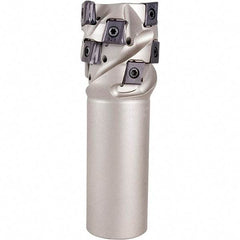 Iscar - 2" Cut Diam, 1.87" Max Depth of Cut, 1-1/2" Shank Diam, 5-1/4" OAL, Indexable Square Shoulder End Mill - T490 LN.T 1306 Inserts, Cylindrical Shank, 90° Lead Angle, Through Coolant, Series Helitang - Exact Tool & Supply