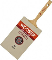 Wooster Brush - 3" Flat Nylon/Polyester Varnish Brush - 3-3/16" Bristle Length, 6-1/4" Maple Dowel Handle - Exact Tool & Supply