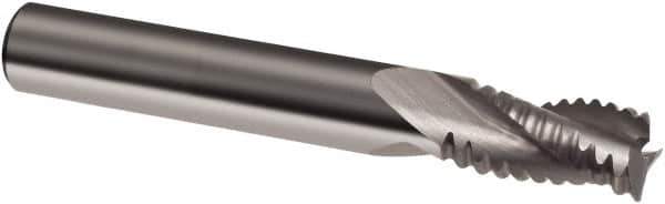 Guhring - 1/4", 3/4" LOC, 1/4" Shank Diam, 2-1/2" OAL, 3 Flute, Solid Carbide Square End Mill - Single End, Uncoated, Spiral Flute, 30° Helix, Right Hand Cut, Right Hand Flute, Series 3184 - Exact Tool & Supply