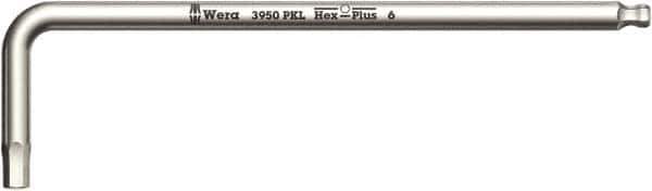 Wera - 6mm Hex, Long Arm, Hex Key - 172mm OAL, Metric System of Measurement - Exact Tool & Supply