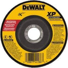 DeWALT - 24 Grit, 6" Wheel Diam, 3/32" Wheel Thickness, 7/8" Arbor Hole, Type 27 Depressed Center Wheel - Zirconia Alumina, Resinoid Bond, 10,100 Max RPM - Exact Tool & Supply