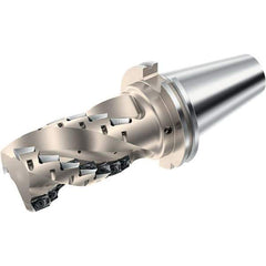 Walter - 2" Cut Diam, 3.346" Max Depth of Cut, 5" OAL, Indexable Square Shoulder Helical End Mill - Multiple Insert Styles, CAT 50 Taper Shank, 90° Lead Angle, Through Coolant, Series Xtra-tec - Exact Tool & Supply