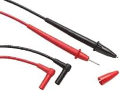 Fluke - Black/Red Electrical Test Equipment Leads - Use with Electrical Test Equipment with 4mm Adapters - Exact Tool & Supply