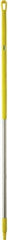 Vikan - 60 x 1-1/4" Stainless Steel Squeegee Handle - European Threaded Connection, Yellow - Exact Tool & Supply