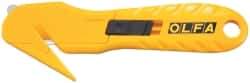 Olfa - Retractable Utility Knife - 1.58" High Carbon Tool Steel Blade, Yellow Nylon-6 Polyamide Handle, 1 Blade Included - Exact Tool & Supply