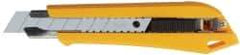 Olfa - Snap Utility Knife - 3.94" High Carbon Tool Steel Blade, Yellow & Black ABS Plastic/Stainless Steel Handle, 1 Blade Included - Exact Tool & Supply