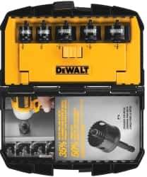 DeWALT - 5 Piece, 3" to 1-3/8" Saw Diam, Impact Rated Hole Saw Kit - Bi-Metal, Toothed Edge, Includes 5 Hole Saws - Exact Tool & Supply